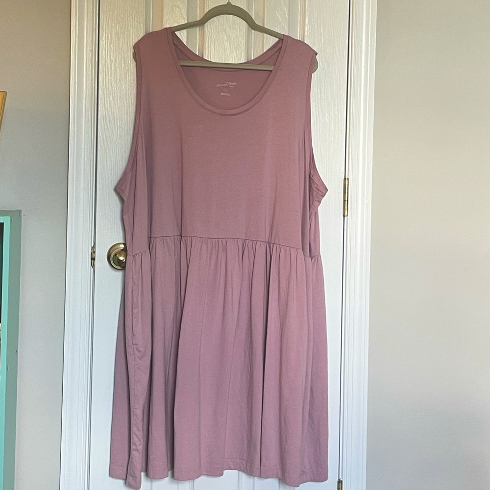 Universal Thread Dusty Rose Pink Sleeveless Babydoll Dress (4X)